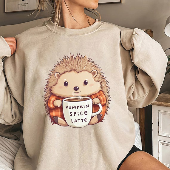 Hedgehog Drinkinh Coffee Shirt Cute Hedgehog Shirt Hedgehog Fall Autumn Shirt Hedgehog Lover Shirt Etsy Canada