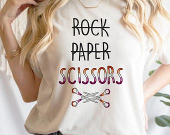 Rock Paper Scissors Lesbian Pride Cotton Shirt