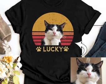 Personalized Cat Photo Shirt: Custom Cat Lover Gift