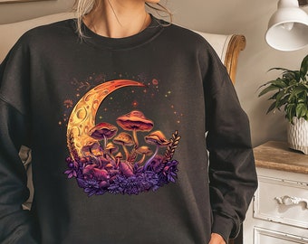 Vintage Mushroom Shirt: Hippie Forest Moon Graphic Tee