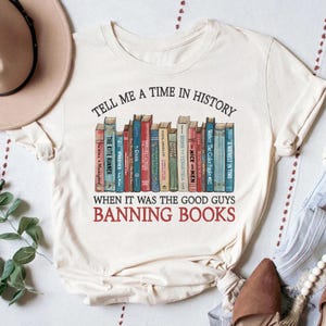Banning Books Shirt: Retro Librarian Gift, Book Lover Tee