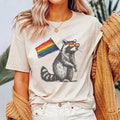 Raccoon Pride Flag T-Shirt: Funny LGBTQ Support Tee product logo