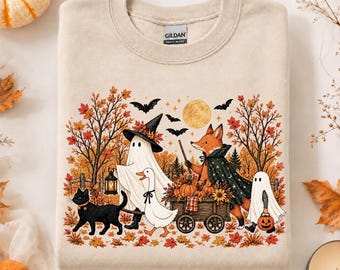 Halloween Shirt, Trick or Treat Graphic Tee, Retro Autumn Spooky Season Gift