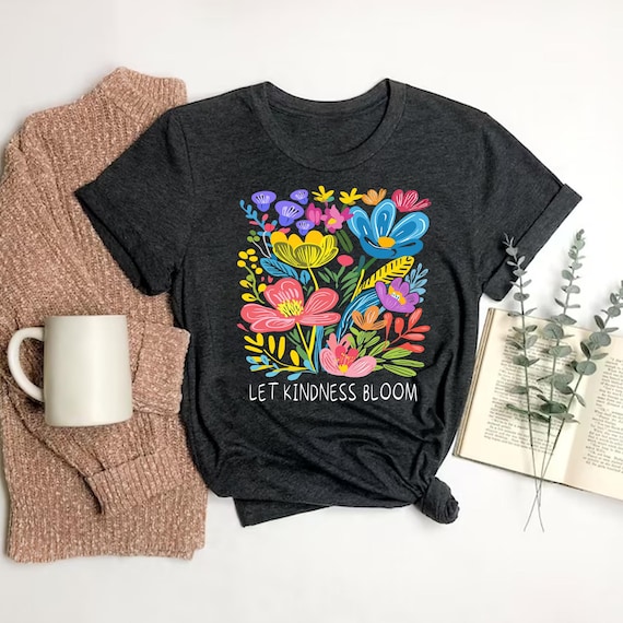 Kindness Bloom Shirt: Retro Floral Graphic Tee