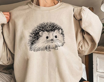Hedgehog Cottagecore T-Shirt, Animal Print