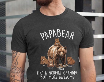 Gepersonaliseerde Papa Bear-shirt: opa-T-shirt voor vaderdag