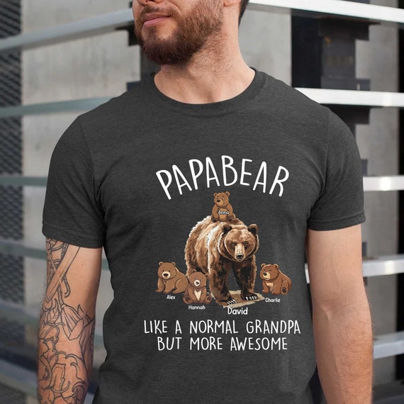 Papa Bear T Shirt With Four Cubs Papa Bear T Shirt With Four Cubs