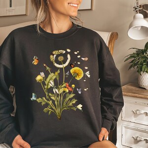 Butterfly Dandelion Shirt: Botanical Plant Lover Gift