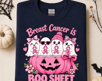 Breast Cancer Is Boo Shirt, Pink Ribbon Ghost Tee, Halloween Awareness Support Gift