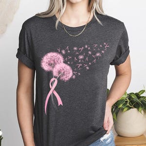 Dandelion Breast Cancer Awareness Shirt: Pink Ribbon Support