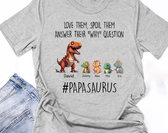 Gepersonaliseerde papasaurus-shirt: grappig cadeau papa
