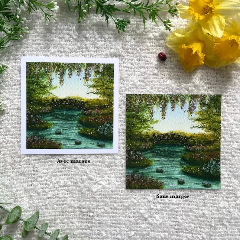 Ilustración en acuarela Inspiración en los jardines de Claude Monet imagen 4