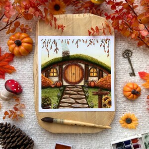 Aquarell-Illustration - Das Hobbit-Haus