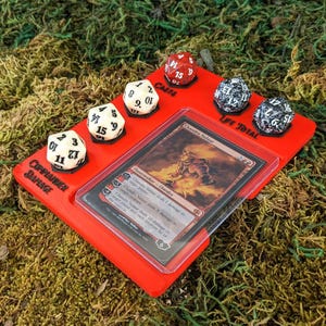 Bandeja para cartas de comandante EDH de Magic The Gathering, zona de comandos de MTG, estación de juego minimalista compatible con cargador superior TCG, organización de seguimiento de vida