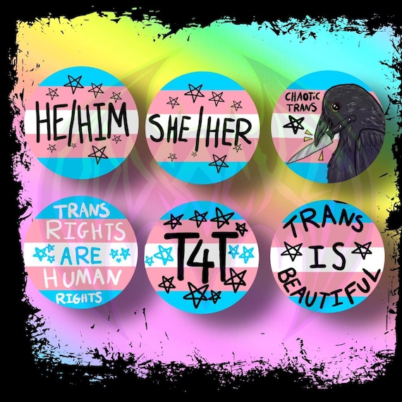 Handmade Trans Transgender Pride Month LGBT LGBTQ+  32mm Button Badges