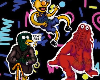 Handgemachte DHMIS Don't hug me, ich habe Angst Gelb Kerl, Rot Kerl, Vogel Kerl Wasserdicht Vinyl-Aufkleber