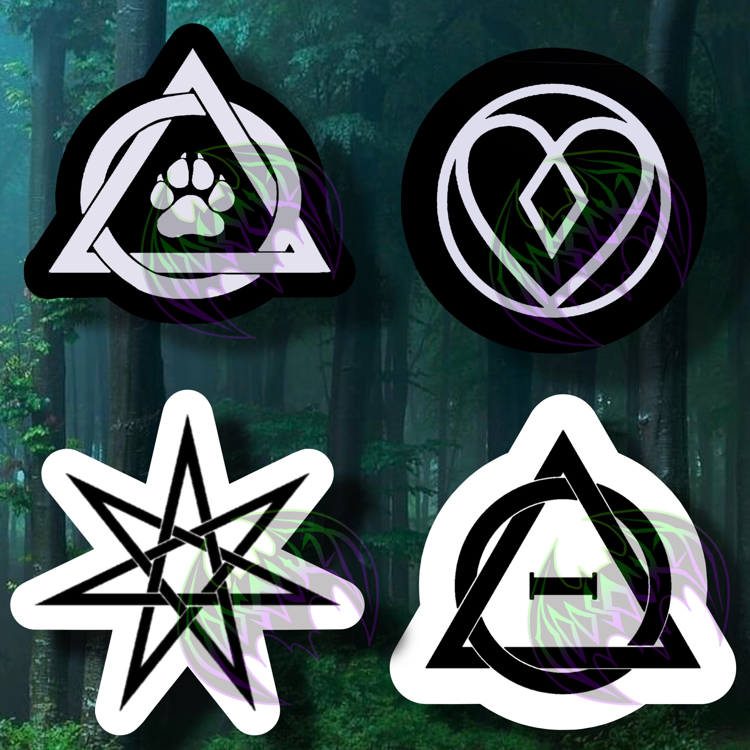 Theta-Delta Therian Symbol Therianthropy NATURE THEME MOSS STONES