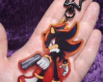 Edgy Emo Hedgehog - Colourful Gradient Acrylic Keychain / Bag Charm