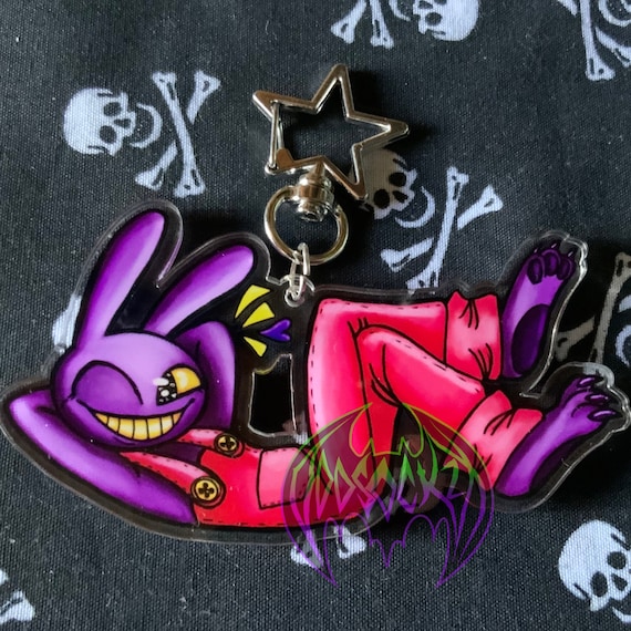 ★BLACK PURPLE☆SkateBot Mix Charm Keyring Jax - Digital Circus Double Sided 3