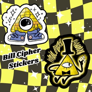 GLÄNZENDE AUFKLEBER: Handgemachte Bill Cimper Vinyl-Aufkleber Dämon |Pyramide |Baby Bill | Sonderzeichen | Schwerkraft Falls |Stationär