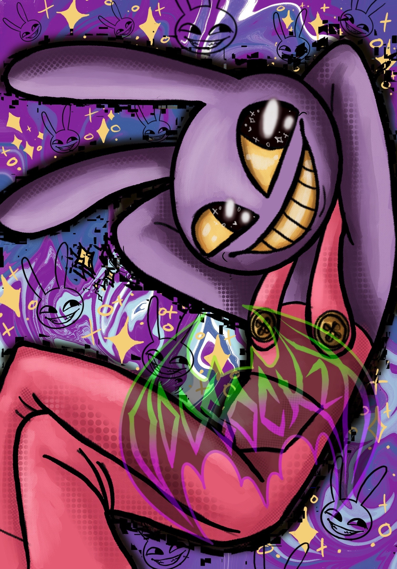 HANDMADE Jax - Digital Circus ,TADC A5 Art Print - Purple Bunny