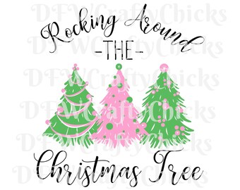 Rocking Around The Christmas Tree , Colorful Christmas Tree, Colorful Rocking Around The Christmas Tree,Cricut,Silhouette,Christmas Tree Png