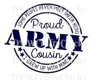 Proud Army Cousin , Proud Cousin ,Army Cousin, Army cousin png, Cricut, silhouette