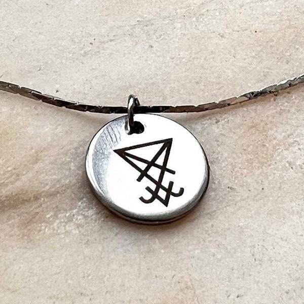 Sigil of Lucifer Pendant - Occult Jewelry - Small or Large Necklace - Left Hand Path - Satanic Seal Symbol Charm Pendant Infernal