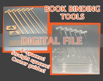 Ensemble d'outils de reliure pour faire des couvertures (METRIC) | Fichier NUMÉRIQUE *pour lasers* | Fichier SVG | Couvertures de livres | Reliure | Entretoises de couverture