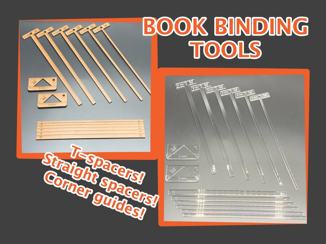 Set of book binding tools for making covers metric book covers