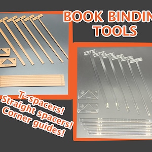 Set of Book Binding tools for making Covers (METRIC) | Book covers | Scrapbook | Book binding | Corner guide | Cover spacers | Book makers
