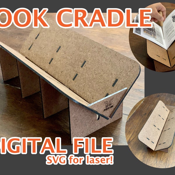 Book Cradle Digital File | Laser SVG | Book Binding | Signature Hole Punch | Journal Binding | Personal Book | Bookbinding Cradel