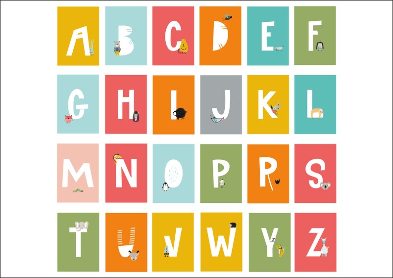 ABC and Numbers 3 Posters A4 / Poster Children's Room / - Etsy