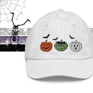 Embroidered Halloween Kids Hat: Spooky Pumpkins Baseball Cap