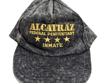 Vintage Alcatraz Federal Penitentiary Inmate Snapback Cap, Adjustable