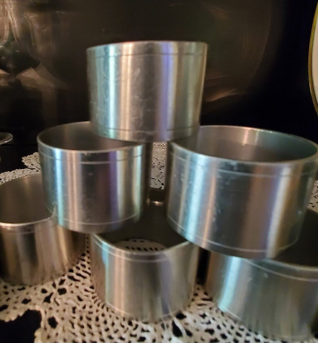Vintage Pewter Napkin Rings Set of 4 Etsy