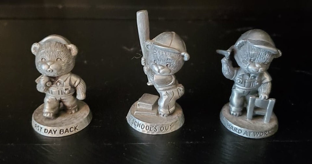 Vintage Avon Bears Pewter Figurines Set of 3 Etsy