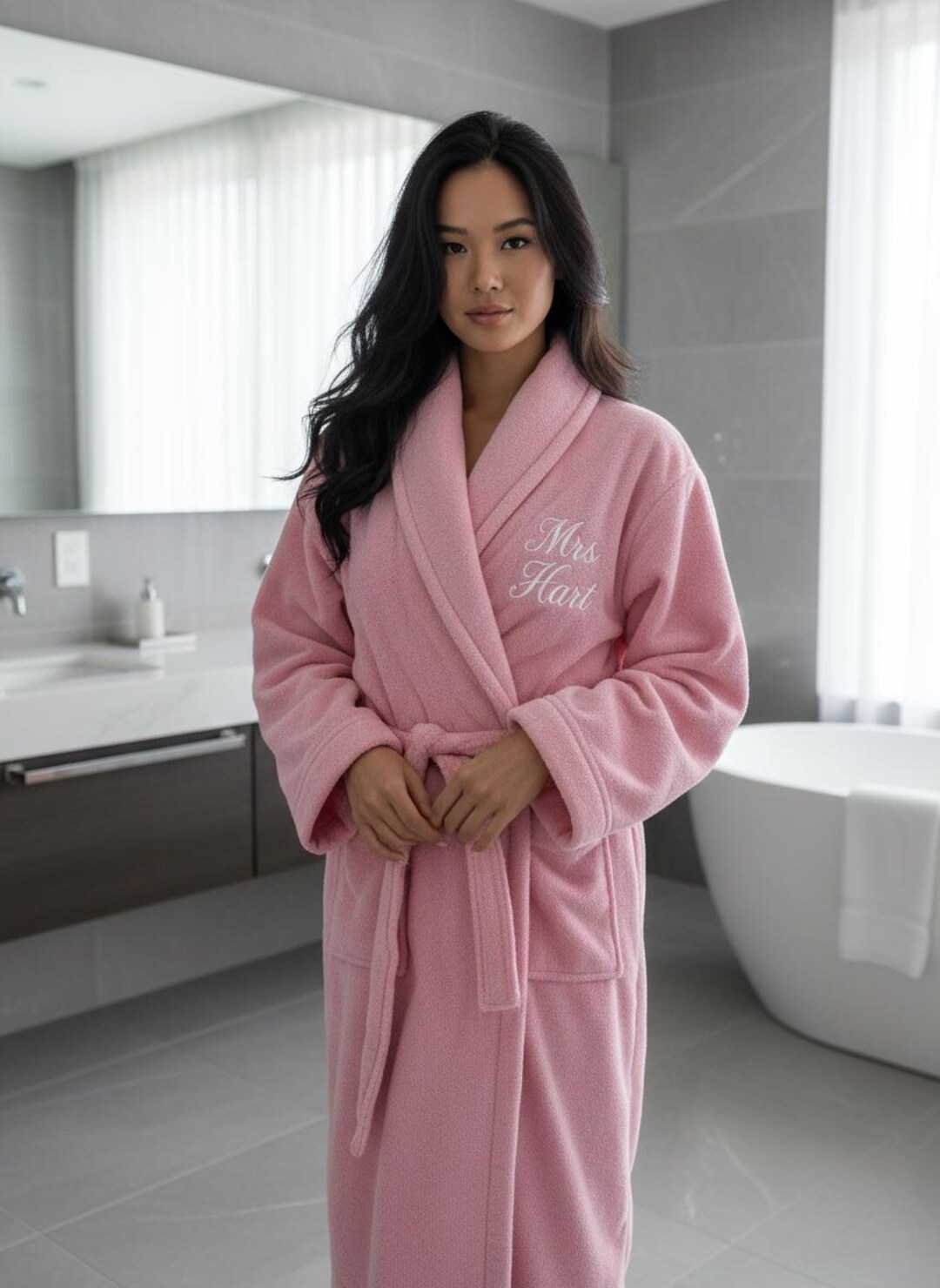 Custom Embroidered Plush Robe for Women | Personalized Bathrobe ...
