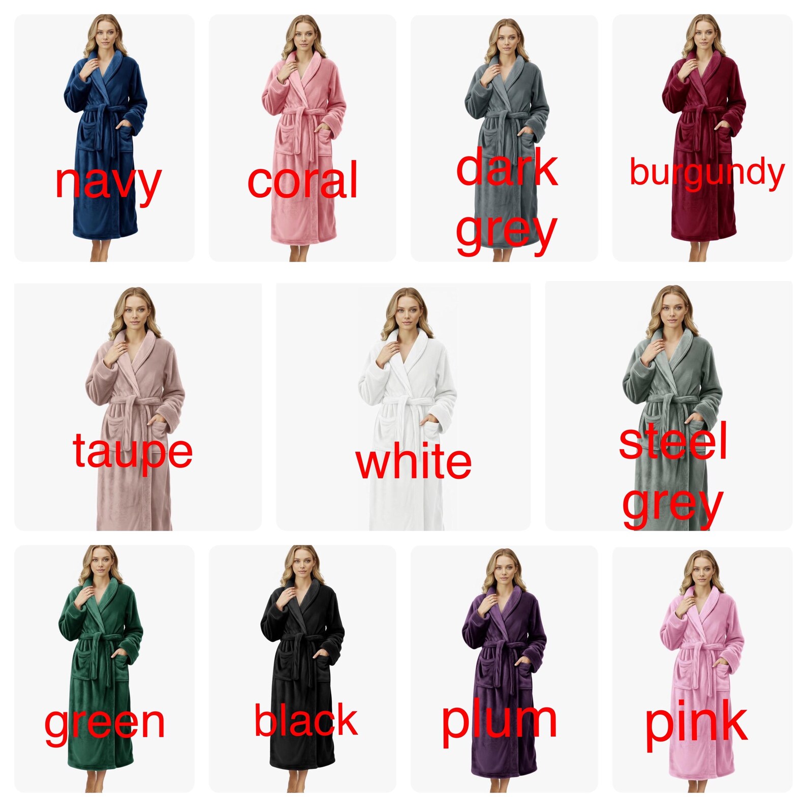 Custom Embroidered Plush Robe for Women | Personalized Bathrobe ...