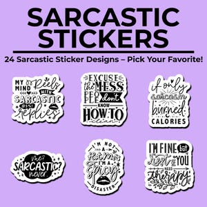 Sarcastic Stickers: Funny Waterproof Vinyl Decals for Laptop, Tumbler