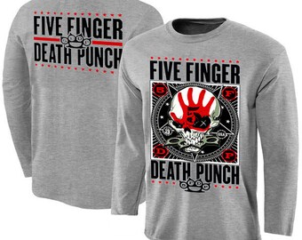 ALEXAKNER Customized Five Finger Death Punch Skull Short Sleeve Funny T Shirts for Girl Black 