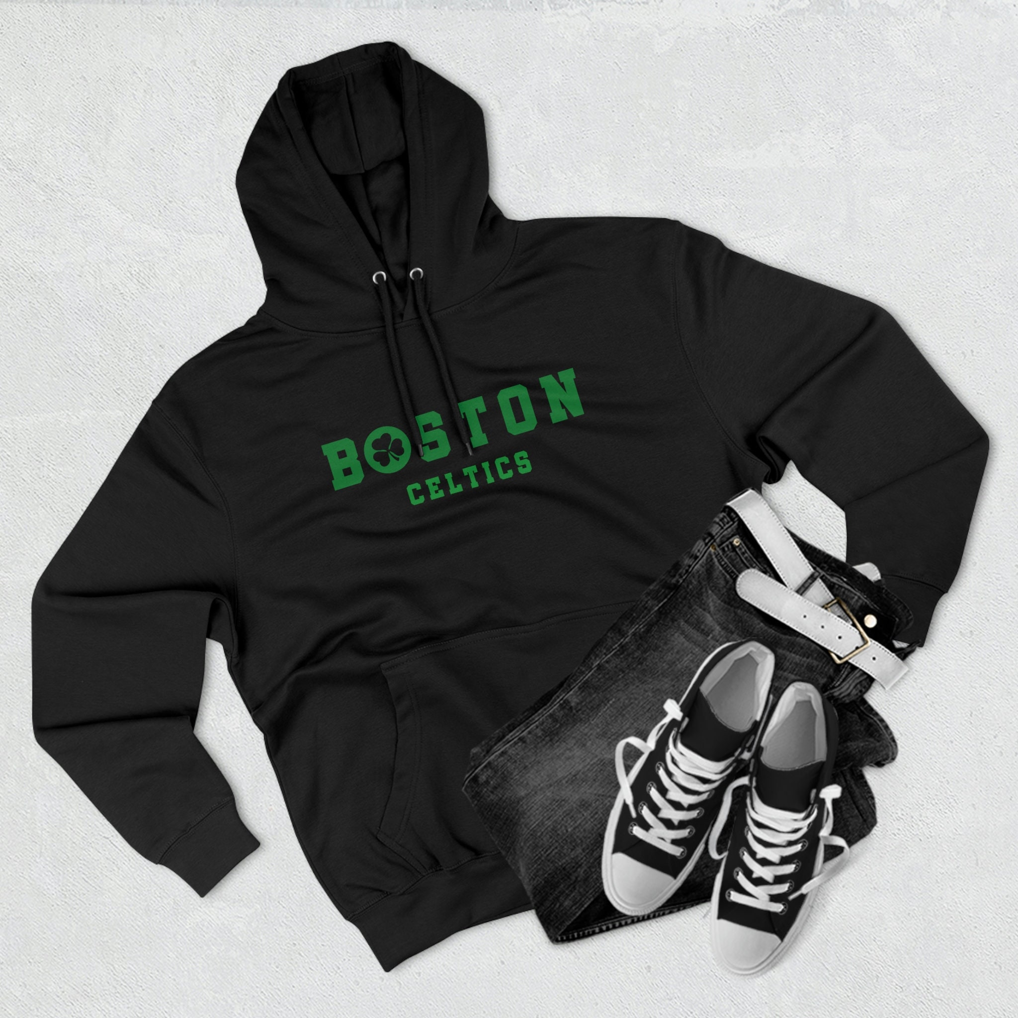 Adidas NBA Fusion Boston Celtics Black Hoodie Embroidered Mens Large FS