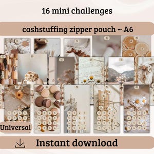 Mini savings challenge & tracker for cashstuffing A6, A6 budgetbinder, digital instant download, budgetteren, sparen, saving, universal