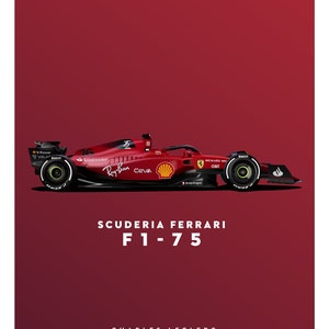 Scuderia Ferrari F1-75 2022 Affiche Charles Leclerc Carlos Sainz F1 2022 Tirages image 4