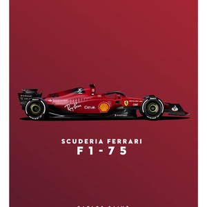 Scuderia Ferrari F1-75 2022 Affiche Charles Leclerc Carlos Sainz F1 2022 Tirages image 7