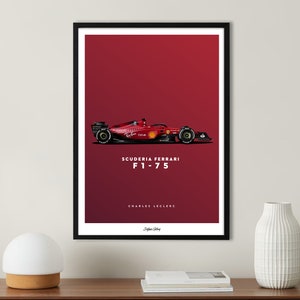 Scuderia Ferrari F1-75 2022 Affiche Charles Leclerc Carlos Sainz F1 2022 Tirages image 2