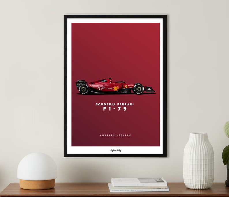 Scuderia Ferrari F1-75 2022 Affiche Charles Leclerc Carlos Sainz F1 2022 Tirages image 2