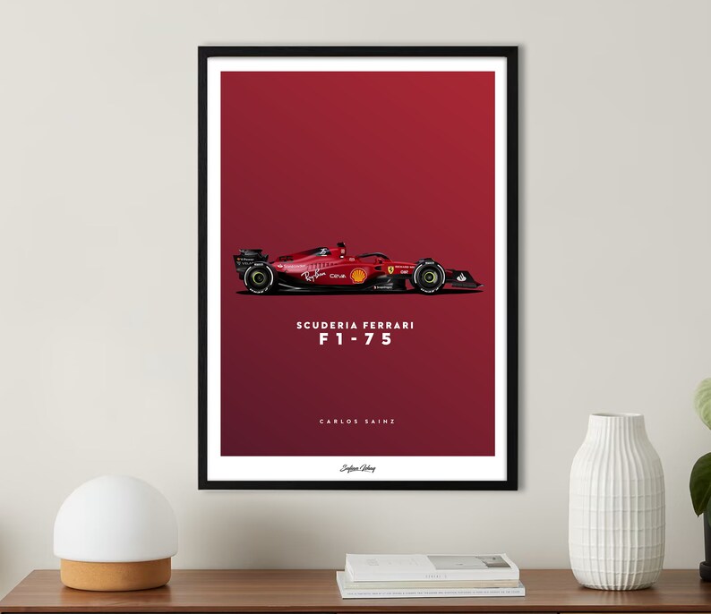 Scuderia Ferrari F1-75 2022 Affiche Charles Leclerc Carlos Sainz F1 2022 Tirages image 5