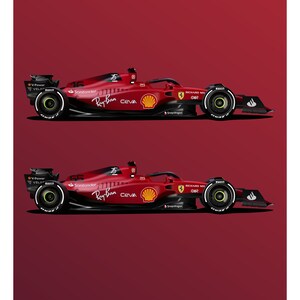 Scuderia Ferrari F1-75 2022 Affiche Charles Leclerc Carlos Sainz F1 2022 Tirages image 8