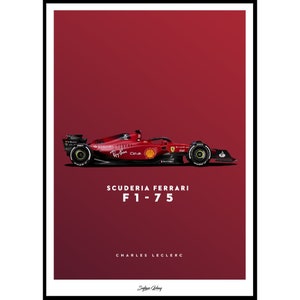 Scuderia Ferrari F1-75 2022 Affiche Charles Leclerc Carlos Sainz F1 2022 Tirages Charles Leclerc